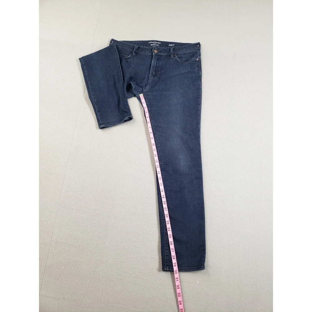 Banana Republic Men Jean 33X32 Blue Denim Slim Straight Leg Mid Rise Stretch‎
